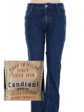 Atelier Munro Italy Candiani Denim Slim Fit 5 Pocket Jeans Dark Wash LUXURY